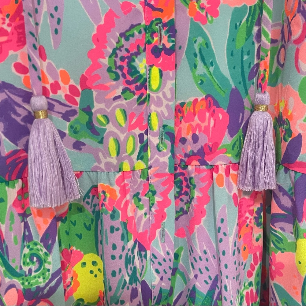 Lilly Pulitzer Carolane Lileeze Tassel Tie Pear  Swing Dress S NEW NWOT Small - Picture 6 of 9